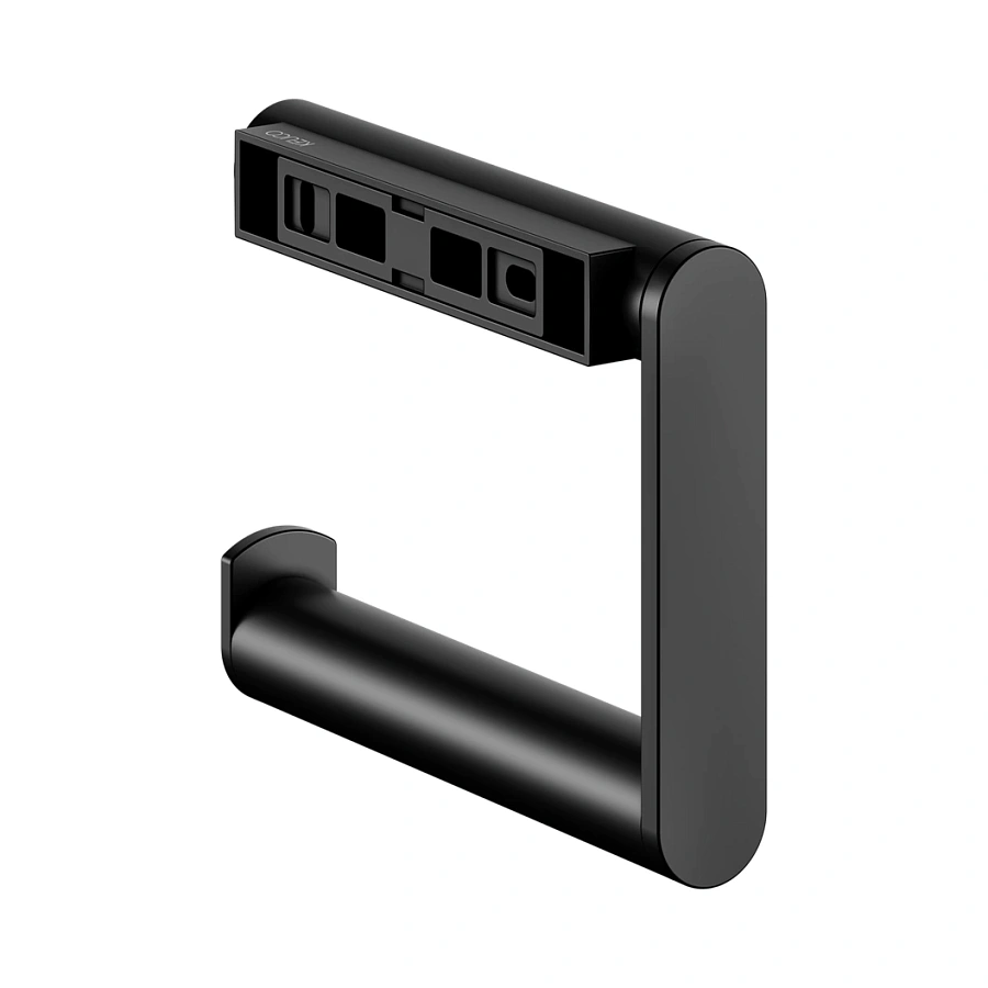 Держатель туалетной бумаги Keuco Plan с открытой формой скобы 14962370000 черный матовый, исполнение справа