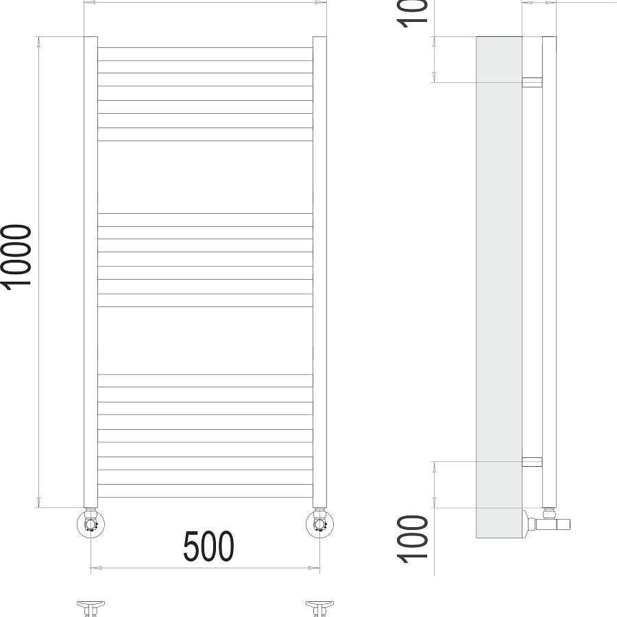 Грета П13 500х1000 Полотенцесушитель TERMINUS, арт.4670078530585