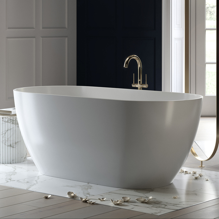 Ванна каменная Holbi Venus Solid Surface белый полированный
