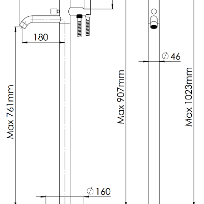 Смеситель для ванны Remer Metrica MC08