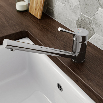 Смеситель Ideal Standard Ceralook для кухонной мойки, хром матовый, BC292GN, цвет хром матовый