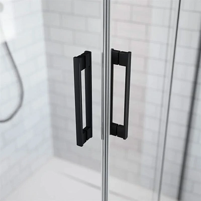 Душевые стенки Radaway Idea Black PDD 100L*100R, 100 х 100 х 200 см, стекло прозрачное, профиль черный, 387142-54-01