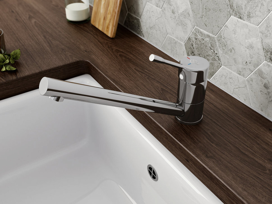 Смеситель Ideal Standard Ceralook для кухонной мойки, хром матовый, BC292GN, цвет хром матовый