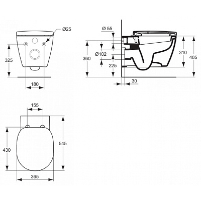 Унитаз подвесной Ideal Standard Connect W941102 c сиденьем микролифт