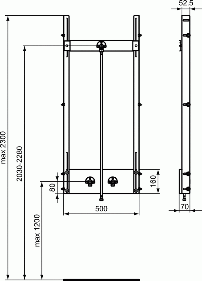 Рама для смесителей и верхнего душа IdealStandard ProSys R016767