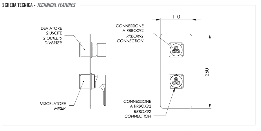 Смеситель для душа Remer Energy EY92KB, хром
