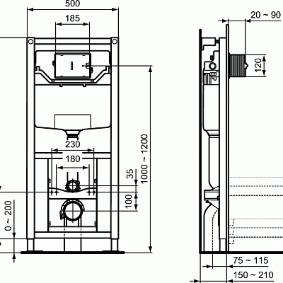 Система инсталляции для унитазов Ideal Standard Prosys Frame 120 M 3H R009567