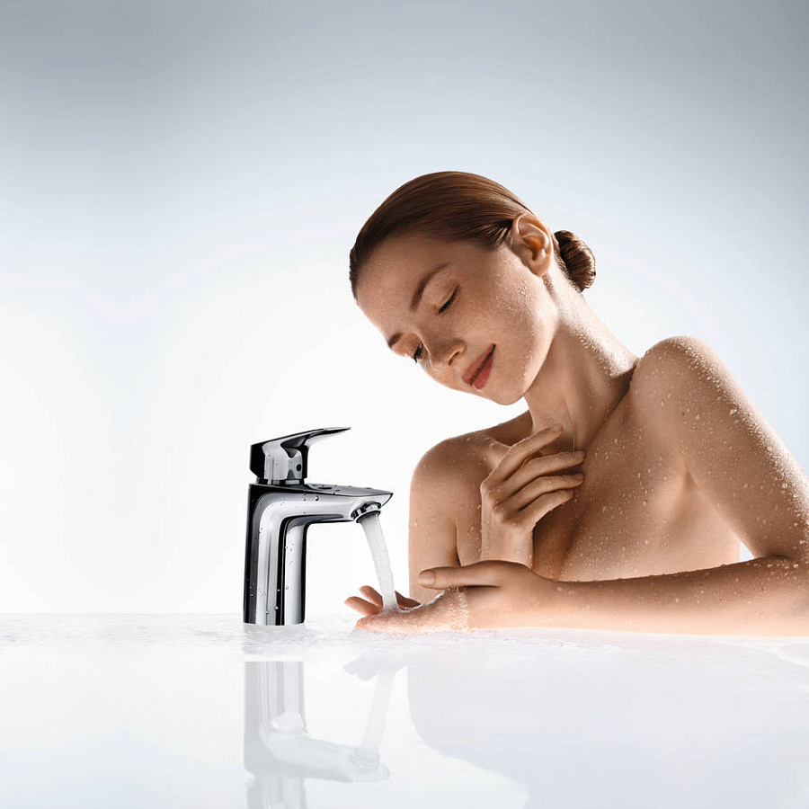 Смеситель для умывальника Hansgrohe Logis 100, 71100000 с донным клапаном