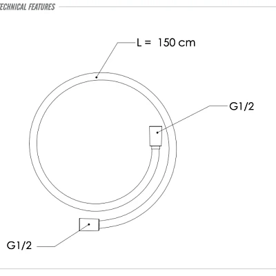 Шланг для душа ПВХ 150 см Remer SS332CN150, цвет нержавеющая сталь