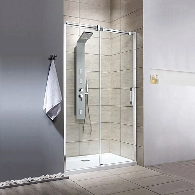 Душевая дверь Radaway Espera KDJ, DWJ 595 L, 59.5 х 200 см, стекло прозрачное, профиль хром, левая, 380595-01L