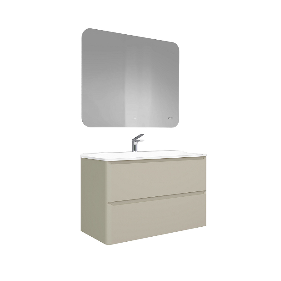 Тумба Raval Welto 100x45 см с 2 ящ. напольная, светло-коричневая, с ножками