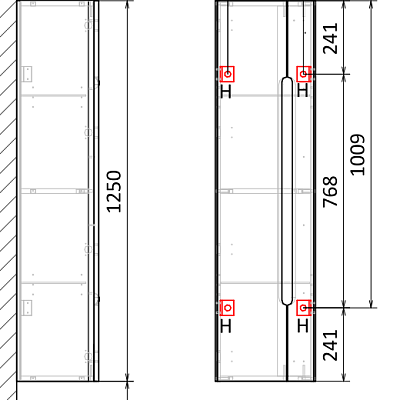Пенал Jorno Shine 125 подвесной белый