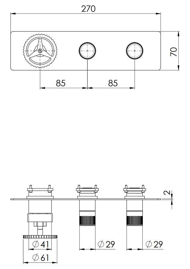 Смеситель для душа Remer Chrono CH98D2WB, хром