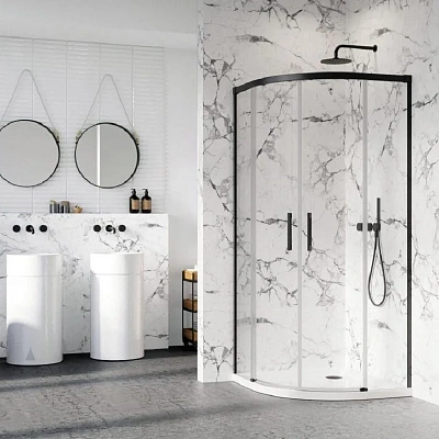 Душевые стенки Radaway Idea Black PDD 100L*100R, 100 х 100 х 200 см, стекло прозрачное, профиль черный, 387142-54-01