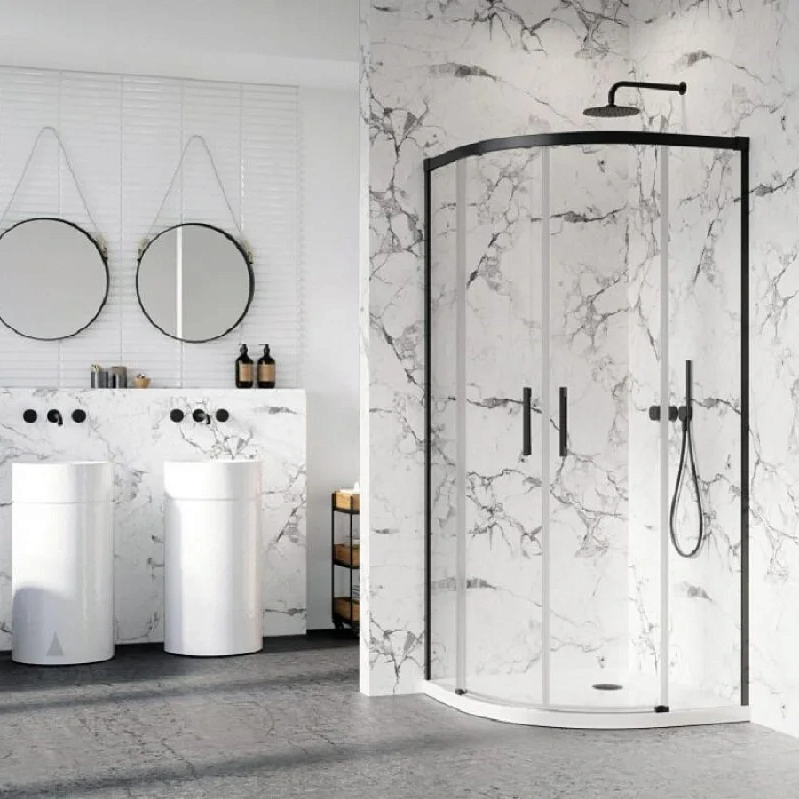 Душевые стенки Radaway Idea Black PDD 100L*100R, 100 х 100 х 200 см, стекло прозрачное, профиль черный, 387142-54-01