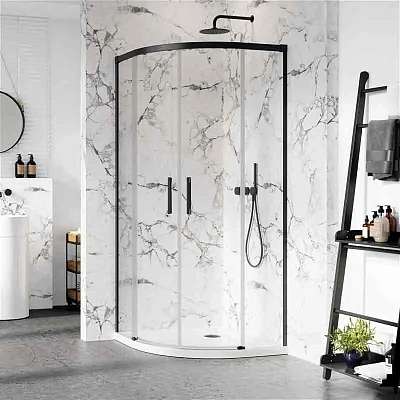 Душевые стенки Radaway Idea Black PDD 100L*100R, 100 х 100 х 200 см, стекло прозрачное, профиль черный, 387142-54-01