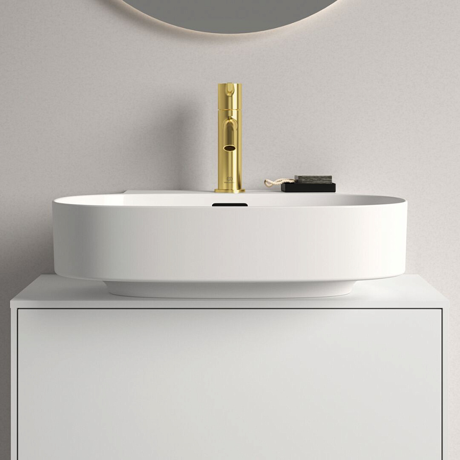 Раковина Ideal Standard Atelier Linda-X 50x48 см T498101 с переливом, шлифованный низ, белый глянцевый