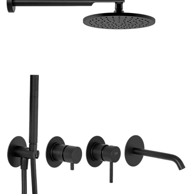 Душевая система Remer X Style X96D3SETNO, черный матовый