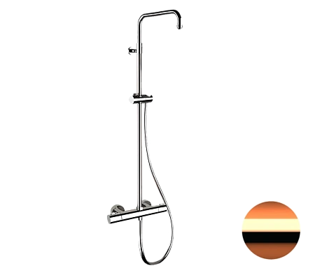 Душевая система термостатическая Remer Elegance EQ32ASSDRL, медь глянцевая