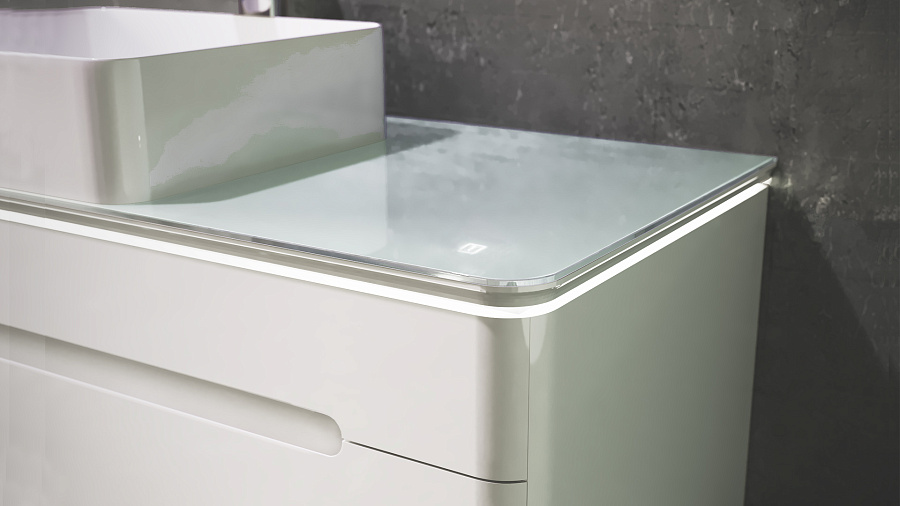 Тумба под умывальник Jorno Shine 90 подвесной белая