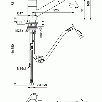 Смеситель Ideal Standard Ceralook для кухонной мойки, хром глянцевый, BC294AA, цвет хром