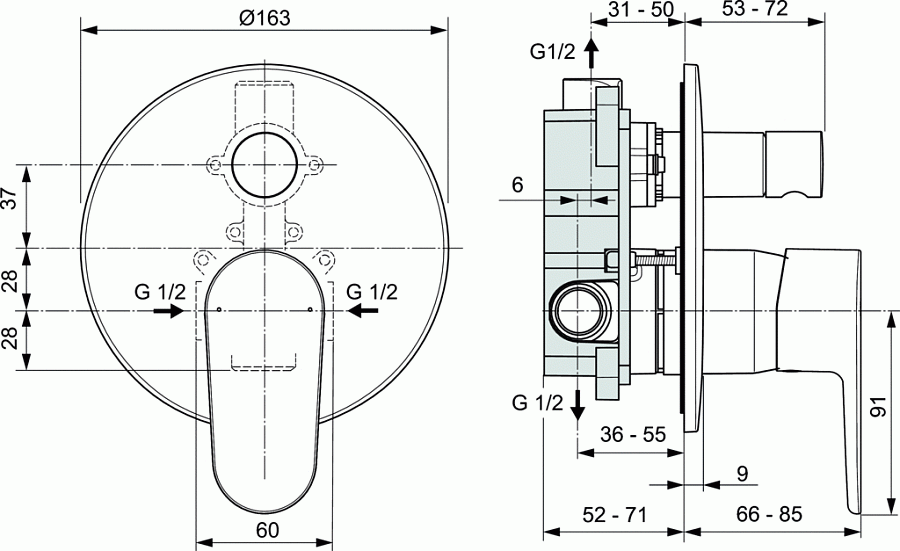 Смеситель Ideal Standard Cerafine O A7193AA для душа
