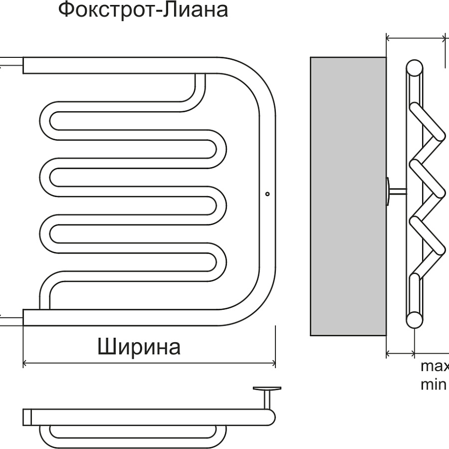 Фокстрот-Лиана AISI 500х500 Полотенцесушитель TERMINUS, арт.4620768880971