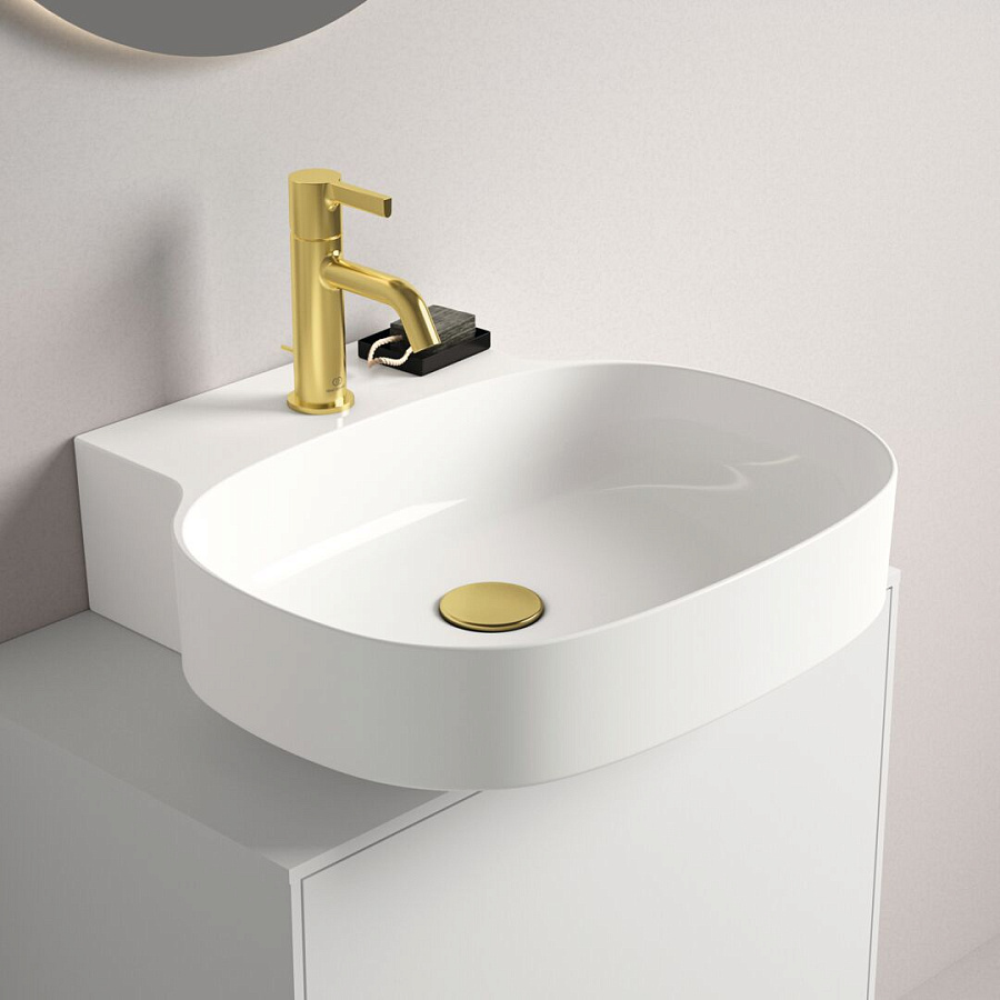 Раковина Ideal Standard Atelier Linda-X 50x48 см T498501 без перелива, шлифованный низ, белый глянцевый