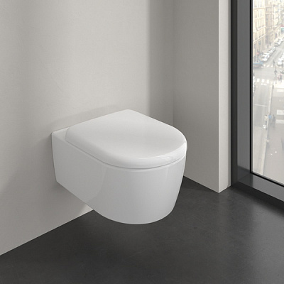 Унитаз подвесной Villeroy&Boch Skyla 5656CL01 37x53 с сиденьем микролифт, безободковый TwistFlush