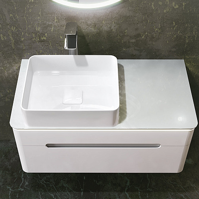 Тумба под умывальник Jorno Shine 90 подвесной белая