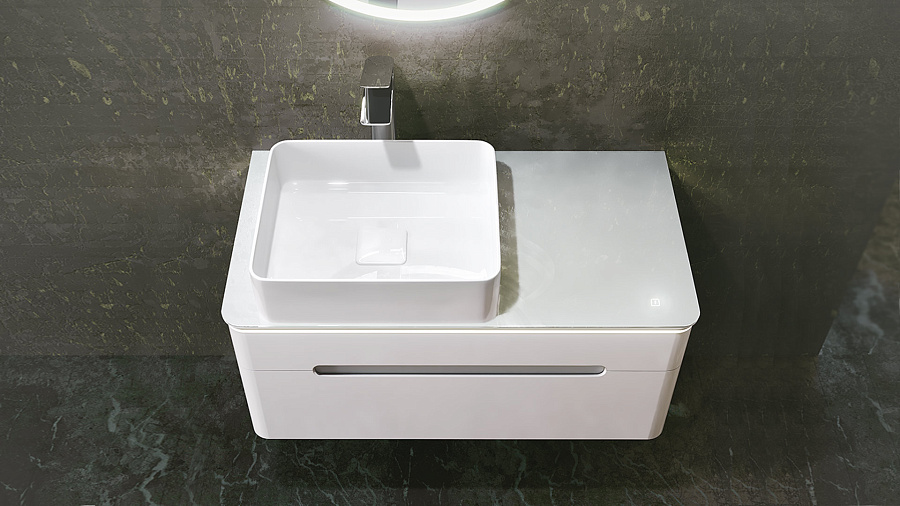 Тумба под умывальник Jorno Shine 90 подвесной белая