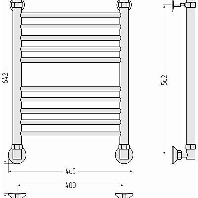Водяной полотенцесушитель Стилье Аксиома-10 600х400, Без покрытия, арт.00661-6040
