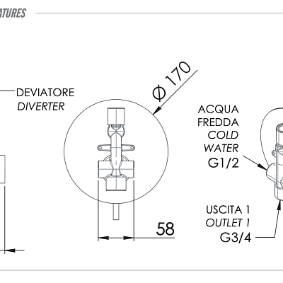 Смеситель для душа Remer X Style X09L , хром