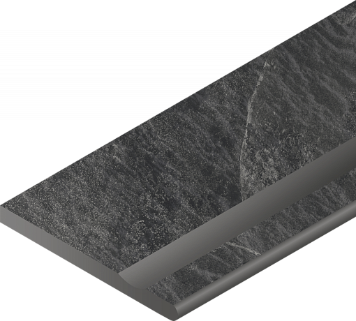 Бортик Italon MATERIA TITANIO BOR.30X60 SVASATO ROUND DX / ТИТАНИО 30X60 С ВЫЕМКОЙ ЗАКРУГ.ПР