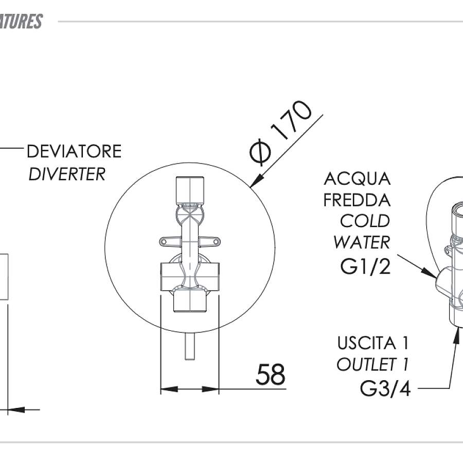 Смеситель для душа Remer X Style X09L , хром