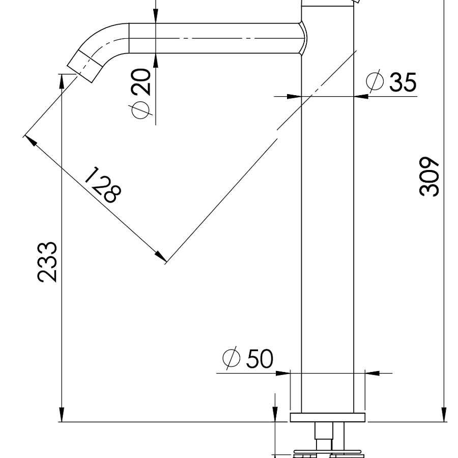 Смеситель для раковины Remer Metrica MC11LXL, хром
