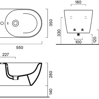 Биде Catalano Sfera подвесное белое, арт.0518551001