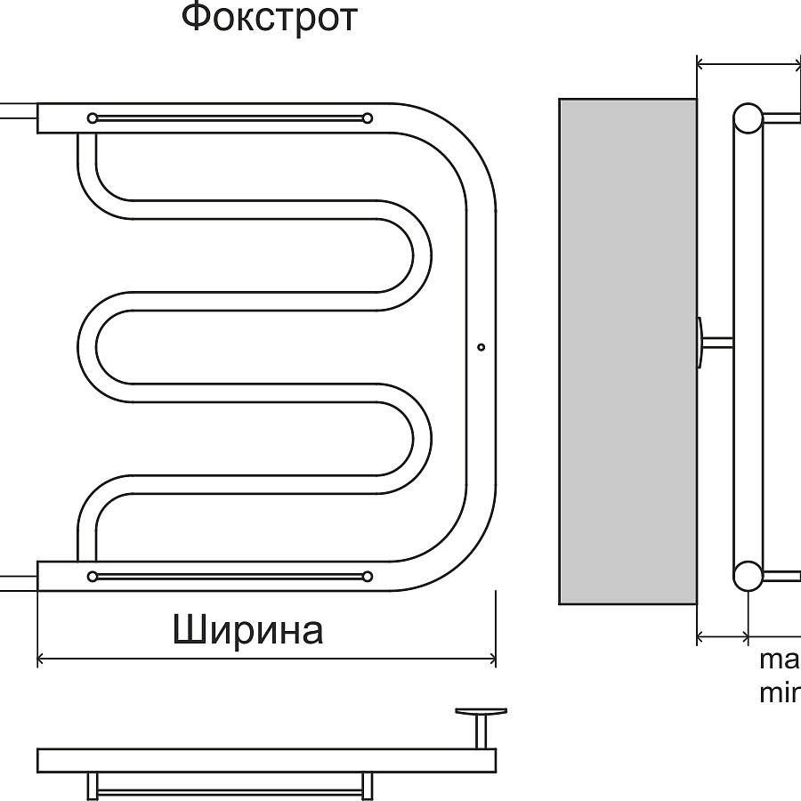 Фокстрот AISI 32х2 500х400 Полотенцесушитель TERMINUS, арт.4620768881275
