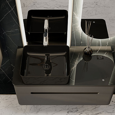 Тумба под умывальник Jorno Shine 100 подвесной антрацит