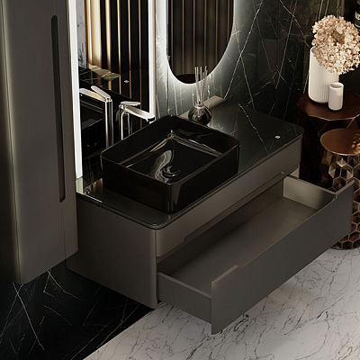 Тумба под умывальник Jorno Shine 100 подвесной антрацит