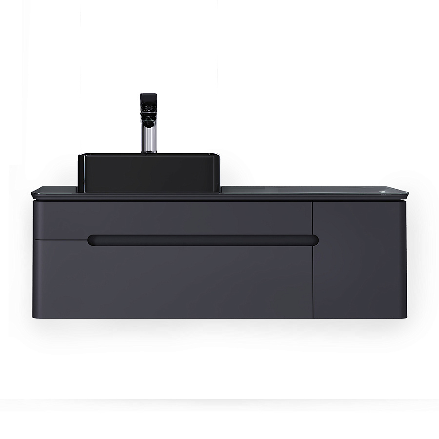 Тумба под умывальник Jorno Shine 120 с МФУ подвесной антрацит