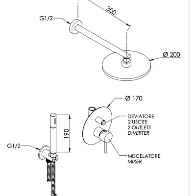 Душевая система Remer X Style X09S02O, хром