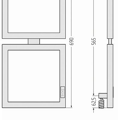 Электрический полотенцесушитель Сунержа Этюд E 690х300 правый, Матовый белый, арт.30-0845-6030