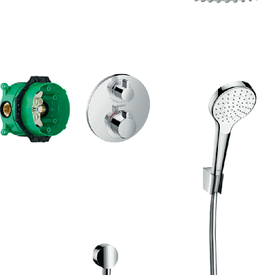 Душевая система скрытого монтажа с термостатом Hansgrohe Croma Select S/Ecostat, хром, 27295000
