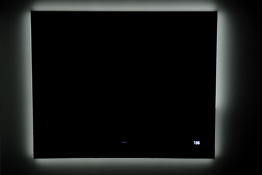 Зеркало Raval Kvadro 100 с подсветкой и часами