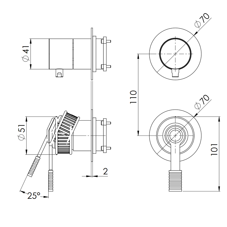 Смеситель для душа Remer Atelier AL92PWB