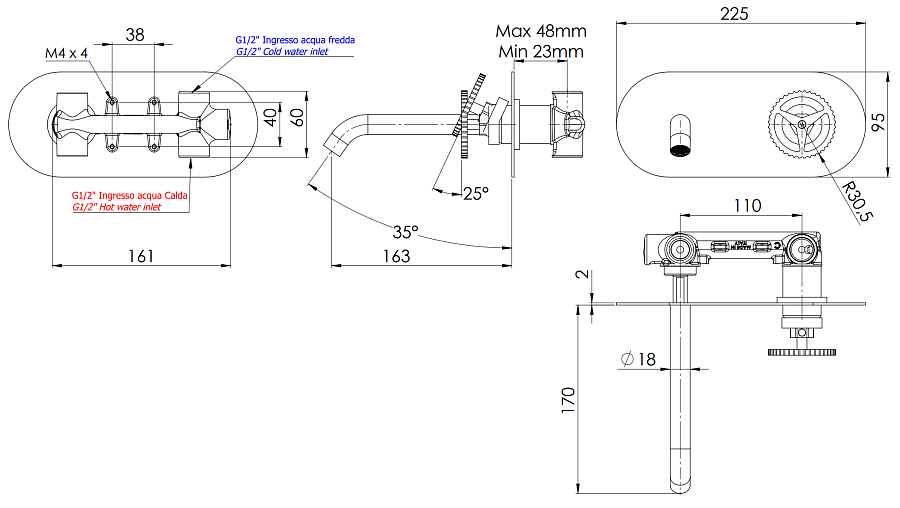 Смеситель для раковины Remer Chrono CH15, хром