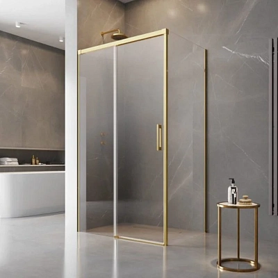 Душевая дверь Radaway Idea Gold KDJ 100 х 200.5 см, стекло прозрачное, профиль золото, левая, 387040-09-01L