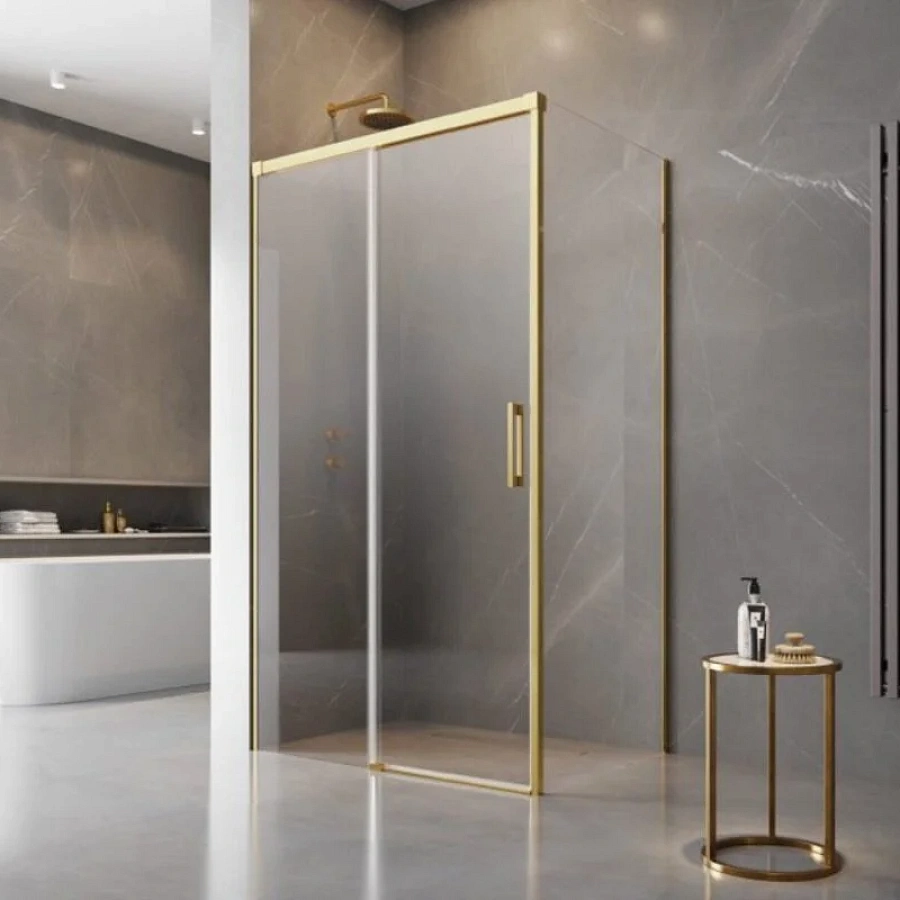 Душевая дверь Radaway Idea Gold KDJ 100 х 200.5 см, стекло прозрачное, профиль золото, левая, 387040-09-01L