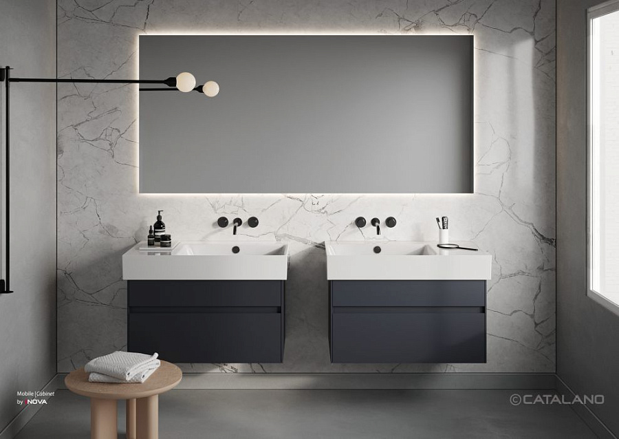 Раковина Catalano Premium 80х47, арт.0220830001, чаша справа, без отв. под смеситель, белый глянцевый